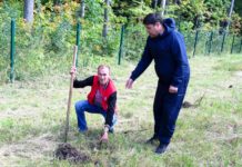 Тренеры СШОР№4 высадили деревья возле Регионального центра хоккея