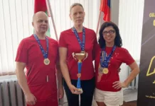 Золото в командных соревнованиях открытого чемпионата Гродненской области (р. Беларусь) по спорту слепых, настольный теннис