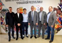 Министр спорта Чувашии Василий Петров провел рабочую встречу с олимпийским чемпионом Никитой Нагорным
